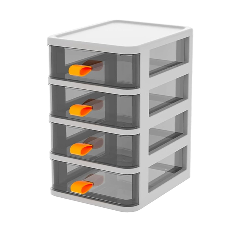 Desktop Storage Box,Office Desk Drawer Organizer and Accessories, White Plastic Drawers 4 layers